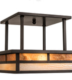 15"Sq Hyde Park "T" Mission Flush Mount