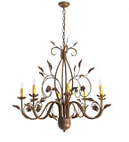 36"W Bordeaux 8 Lt Chandelier