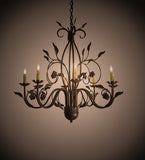 36"W Bordeaux 8 Lt Chandelier