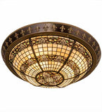 28"W Shell and Ribbon Nautical Flush Mount
