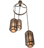 32"W Cilindro Weave-Tex Cascading Industrial Chandelier