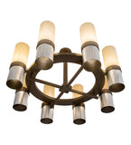 48"W Farmington 8 Lt Industrial Chandelier