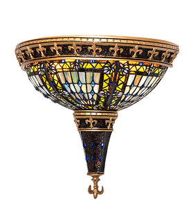 18"W Stained Glass Fleur-De-Lis Wall Sconce