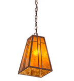 8"Sq Yosemite Rustic Lodge Mission Mini Pendant