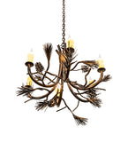 29"W Woodland Pine 6 Lt Rustic Chandelier