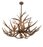 38"W Antlers Deer 8 Lt Chandelier