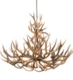 52"W Antlers Mule Deer 12 Lt Chandelier