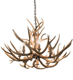 32"W Antlers Mule Deer 8 Lt Chandelier