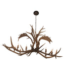 64"L Antlers Elk & Fallow Deer 8 Lt Oblong Chandelier
