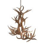64"L Antlers Elk & Fallow Deer 8 Lt Oblong Chandelier