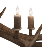 64"L Antlers Elk & Fallow Deer 8 Lt Oblong Chandelier