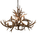 39"L Antlers 8 Lt Oblong Chandelier