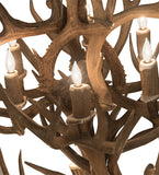 34"W Antlers Mule Deer 12 Lt Chandelier