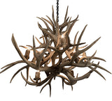 38"W Antlers Mule Deer 8 Lt Chandelier