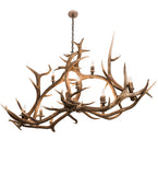 70"L Antlers Elk 10 Lt Oblong Chandelier