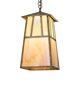 10"Sq Stillwater Double Bar Mission Elongated Ceiling Outdoor Pendant