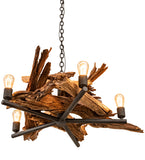 35"W Driftwood 5 Lt Rustic Chandelier