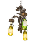 18"W Tuscan Vineyard 3 Lt Wine Bottle Chandelier