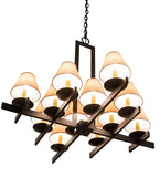 36"W Dante 12 Lt Fabric Chandelier