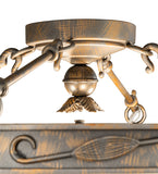 27.5"W Arabesque Floral Lodge Flush Mount