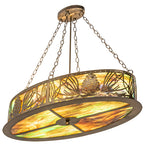 36"W Mountain Pine Lodge Oblong Inverted Pendant
