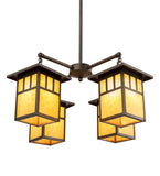 31"W Hyde Park Double Bar Mission 4 Lt Chandelier
