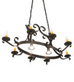 51"L Handforged Oval 8 Lt Chandelier