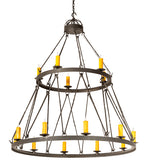 60"W Lakeshore 15 Lt Two Tier Chandelier