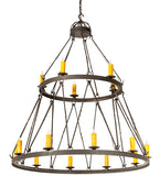 60"W Lakeshore 15 Lt Two Tier Chandelier