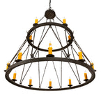60"W Lakeshore 15 Lt Two Tier Chandelier