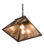 16"Sq Tall Pines Rustic Lodge Pendant