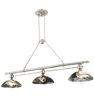 70"L Deco Ball 3 Lt Noir Swirl Island Pendant