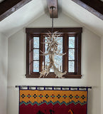 28"W Antlers White Tail & Fallow Deer 4 Lt Chandelier