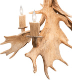 28"W Antlers White Tail & Fallow Deer 4 Lt Chandelier