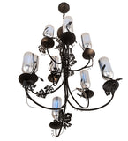 34"W Tuscan Vineyard 9 Lt Wine Bottle Chandelier