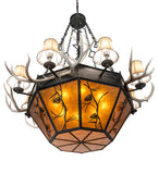 60"W Whispering Pines Antler 8 Lt Chandelier