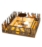 19"Sq Pine Lake Rustic Lodge Flush Mount