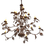 48"W Oak Leaf 15 Lt Chandelier