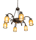 29"W Revival Favrile 6 Lt Chandelier