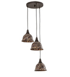 18"W Tiffany Fishscale 3 Lt Cascading Pendant