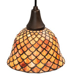 18"W Tiffany Fishscale 3 Lt Cascading Pendant