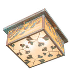 14"Sq Hyde Park Ginkgo Outdoor Flush Mount