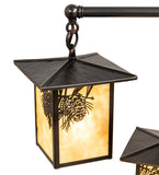 34"W Seneca Winter Pine 9 Lt Chandelier