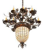 34"W Oak Leaf & Acorn 9 Lt Chandelier