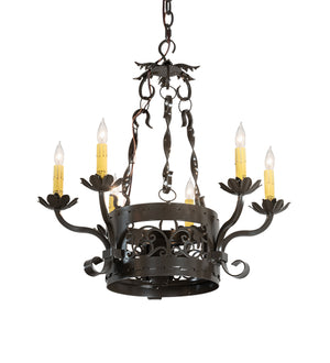 24"W Dragone 6 Lt Chandelier