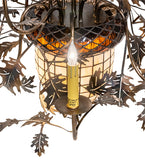 39"W Greenbriar Oak 9 Lt Chandelier