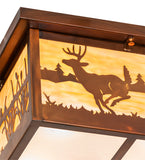 18"Sq Deer at Lake Flush Mount
