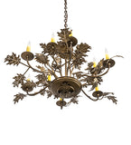 32"W Oak Leaf 9 Lt Chandelier