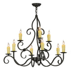36"W Clayton 9 Lt Chandelier