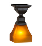 5"Sq Bungalow Frosted Amber Flush Mount